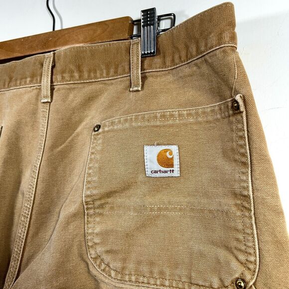 Vtg Carhartt B01 Double Front Knee Pants USA Loose Fit Mens 35 x 27 Distressed - Picture 10 of 11